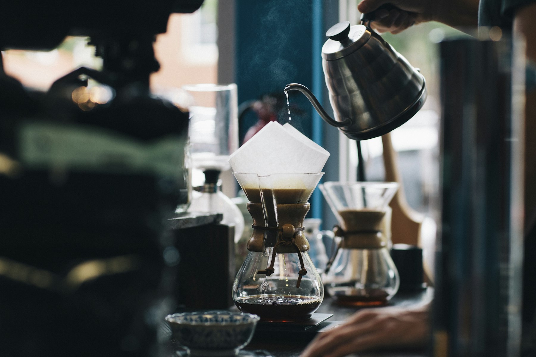 Coffee brewing — washed-process beans produce a bright, clean cup